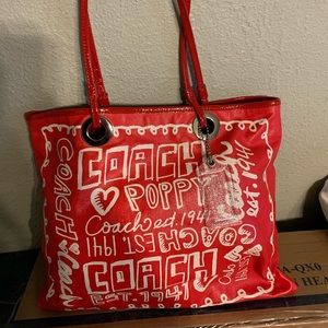 Red Coach Tote bag